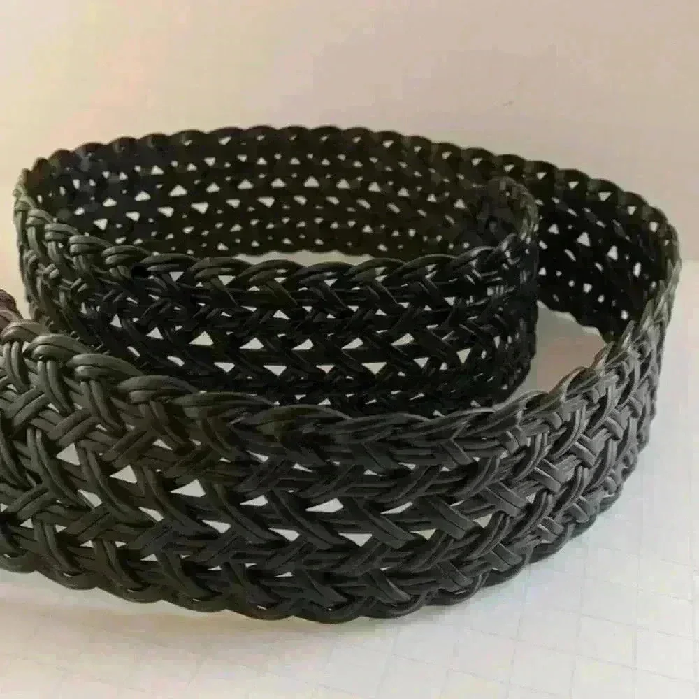 Chico’s wide weave belt,  silver and stone buckle